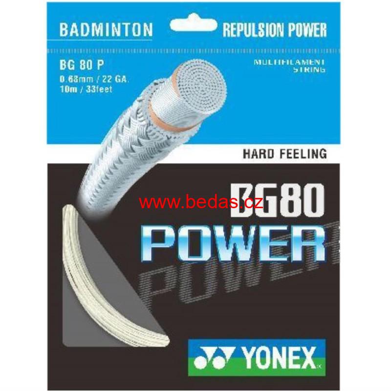 Badmintonový výplet YONEX BG 80 POWER - 0,68mm 100m WHITE
