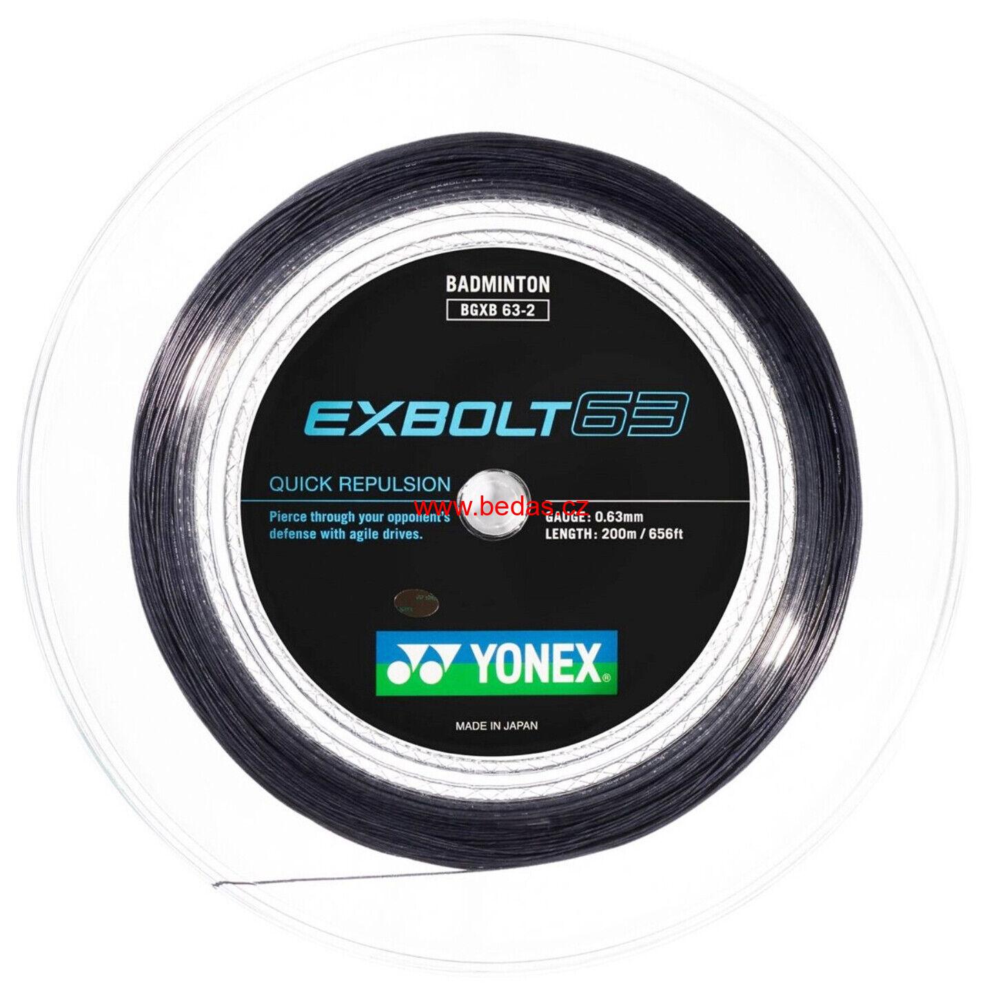 Badmintonový výplet YONEX EXBOLT 63 - 0,63mm 200m BLACK