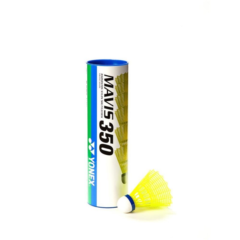 Badmintonové míče plastové Yonex Mavis 350 žluté s modrým pruhem 6 ks