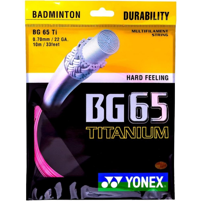 Badmintonový výplet YONEX BG 65 TITANIUM - 0,7mm 10m PINK