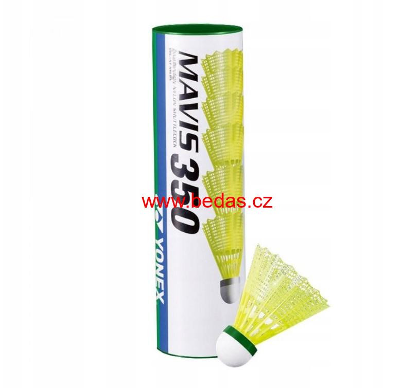 Badmintonové míče plastové Yonex Mavis 350 žluté s zeleným pruhem 6 ks