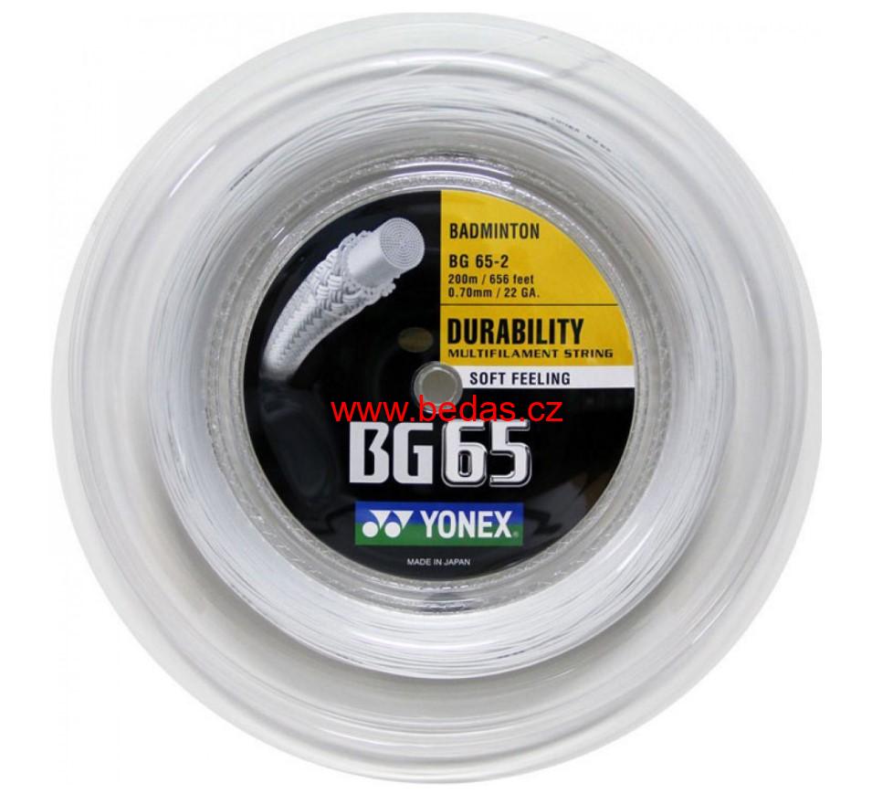 Badmintonový výplet YONEX BG 65 - 0,7mm 200m WHITE