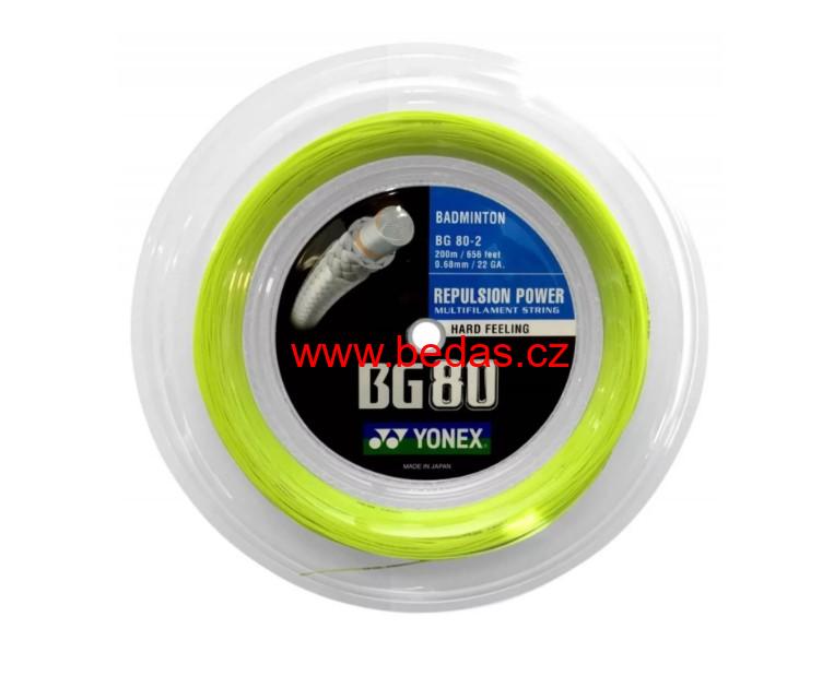 Badmintonový výplet YONEX BG 80 - 0,68mm 200m YELLOW