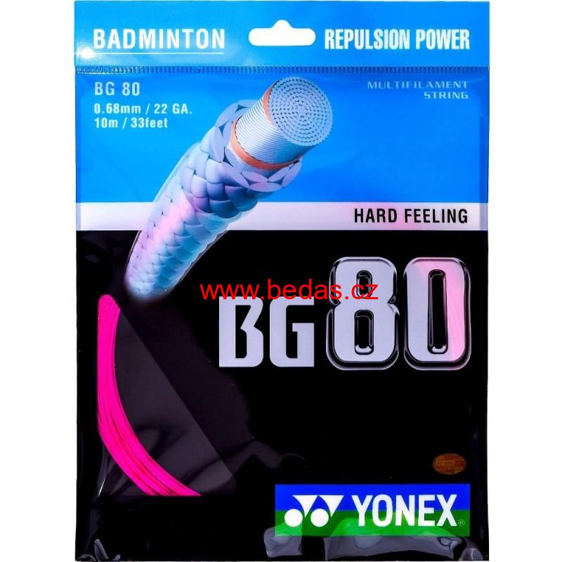 Badmintonový výplet YONEX BG 80 - 0,68mm 10m PINK