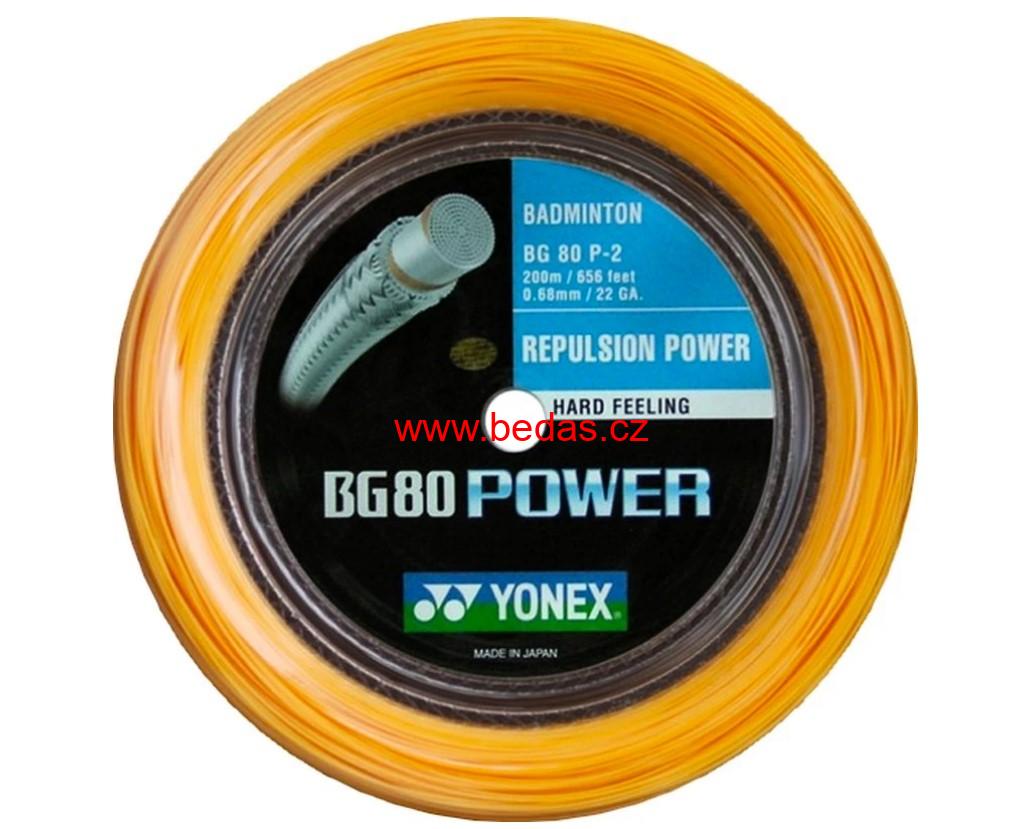 Badmintonový výplet YONEX BG 80 POWER - 0,68mm 200m ORANGE