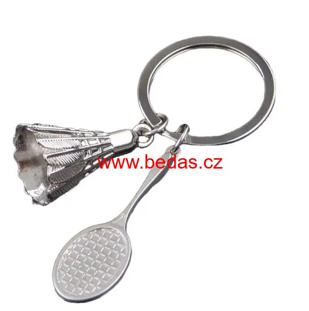 Klíčenka badmintonový míček s raketou 50mm