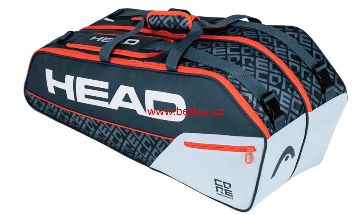 Taška na rakety HEAD Core 6R Combi grey orange