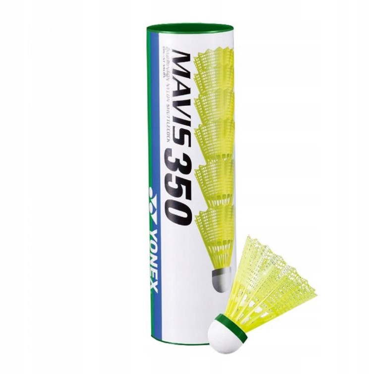 Badmintonové míče plastové Yonex Mavis 350 žluté s zeleným pruhem 6 ks
