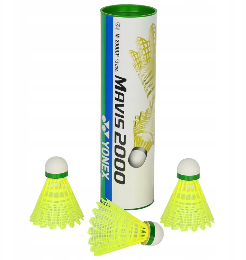 Badmintonové míče plastové Yonex Mavis 2000 žluté s zeleným pruhem 6 ks