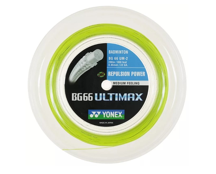 Badmintonový výplet YONEX BG 66 ULTIMAX - 0,65mm 200m YELLOW