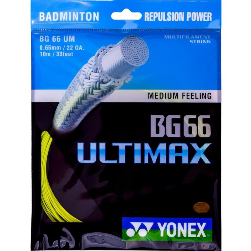 Badmintonový výplet YONEX BG 66 ULTIMAX - 0,65mm 10m YELLOW