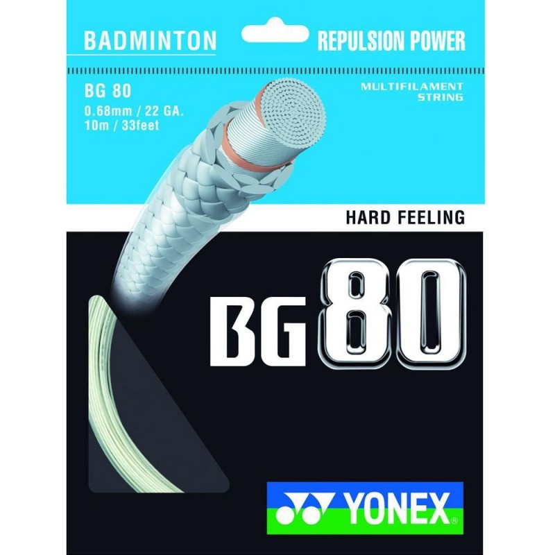 Badmintonový výplet YONEX BG 80 - 0,68mm 10m WHITE