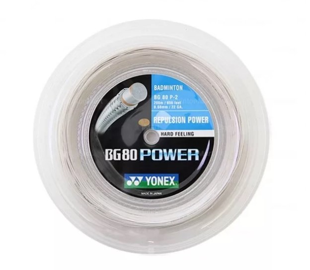 Badmintonový výplet YONEX BG 80 POWER - 0,68mm 200m WHITE