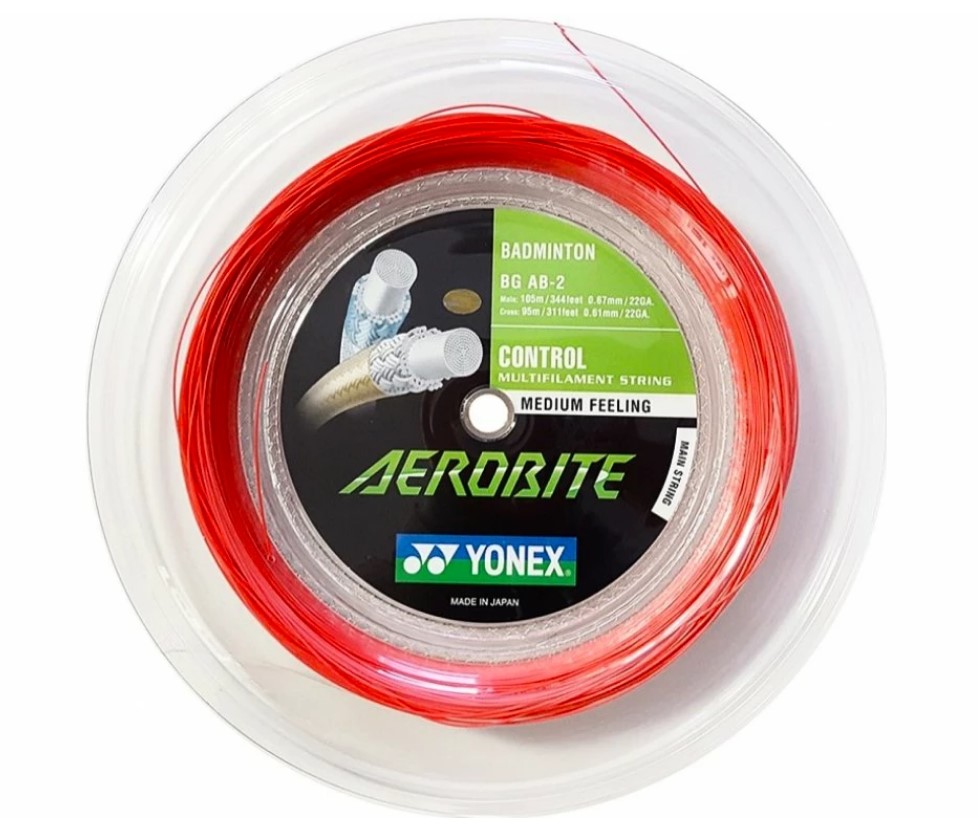 Badmintonový výplet YONEX AEROBITE - 0,67mm 200m WHITE RED