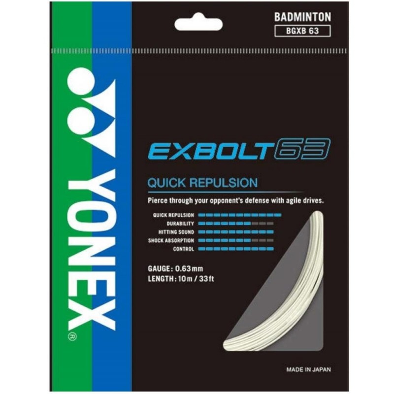 Badmintonový výplet YONEX EXBOLT 63 - 0,63mm 10m WHITE