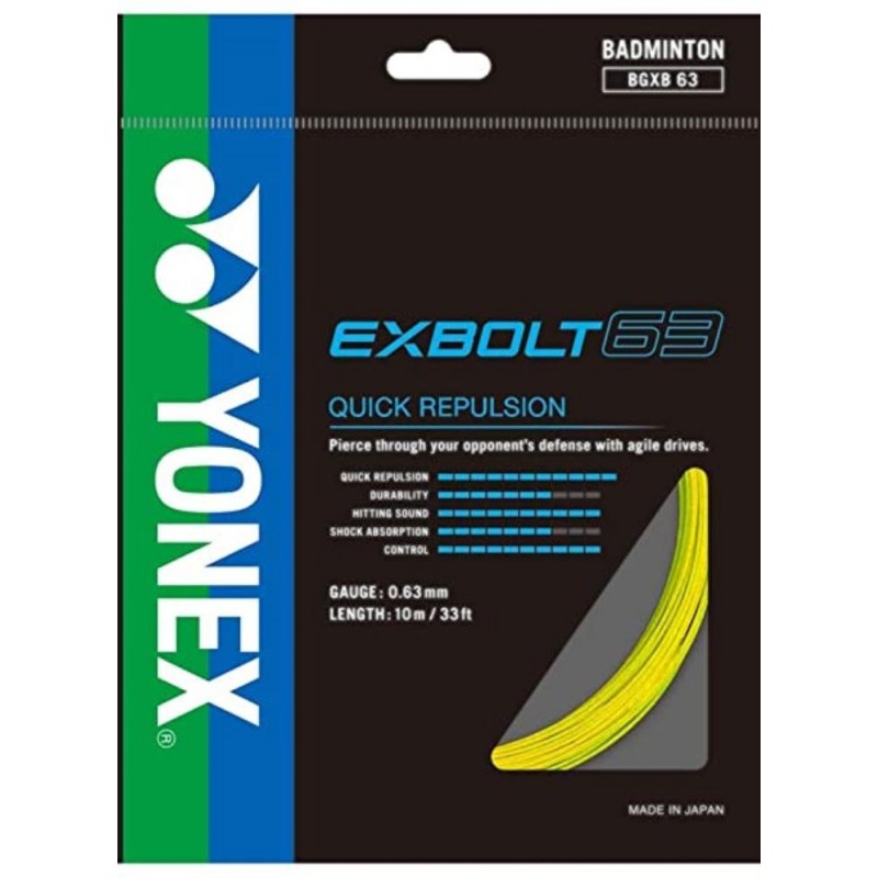 Badmintonový výplet YONEX EXBOLT 63 - 0,63mm 10m YELLOW